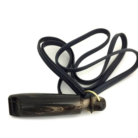 HERMES DOG WHISTLE NECK STRAP SILVER METALLIC/1C0415 - Picture 3 of 10